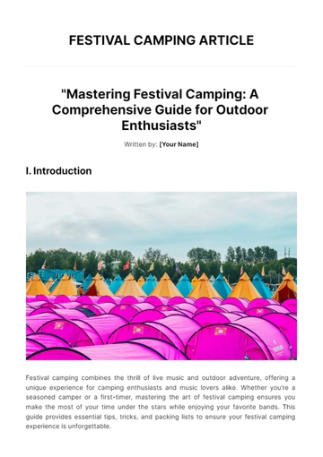 Free Festival Camping Article Template to Edit Online