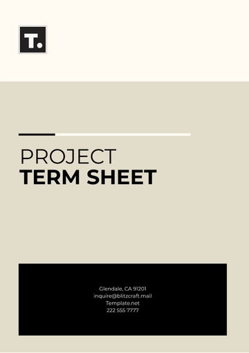 Free Aesthetic Project Term Sheet Template to Edit Online