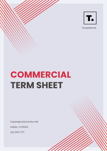 Free Commercial Term Sheet Template to Edit Online