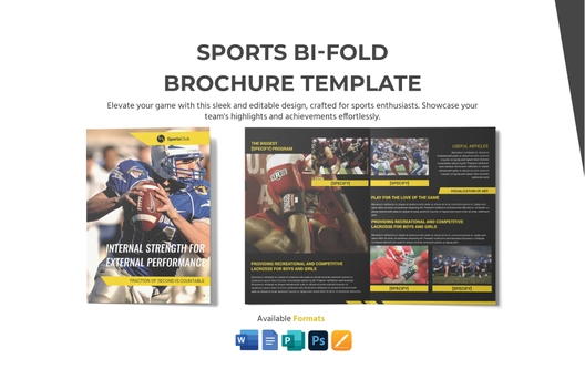 Sports Bi-Fold Brochure Template Sports Bi-Fold Brochure Template