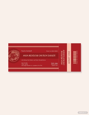 Church Dinner Ticket Template