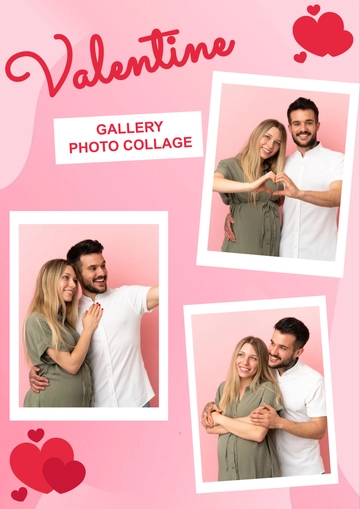 Free Valentine Gallery Photo Collage Template to Edit Online