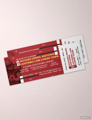 Elegant Football Ticket Invitation Template