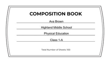 Free Composition Book Label Template to Edit Online