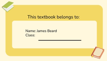 Free Textbook Label Template to Edit Online