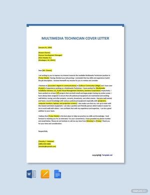 Multimedia Technician Cover Letter