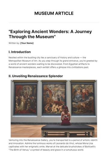 Free Museum Article Template to Edit Online