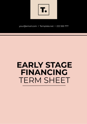 Free Early Stage Financing Term Sheet Template to Edit Online
