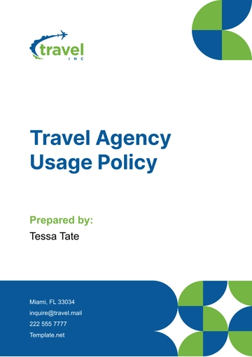 Free Travel Agency Usage Policy Template to Edit Online
