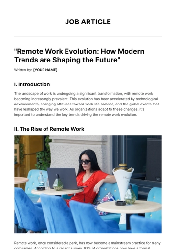 Free Job Article Template to Edit Online