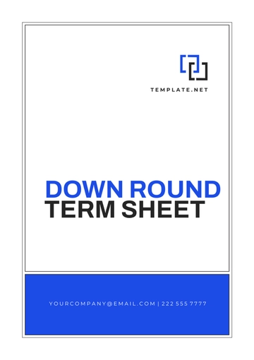 Free Down Round Term Sheet Template to Edit Online