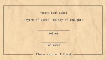 Free Poetry Book Label Template to Edit Online