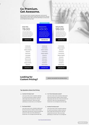 Corporate SaaS Pricing Page Template