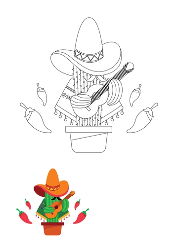 Free Printable Cinco De Mayo Coloring Page Template to Edit Online