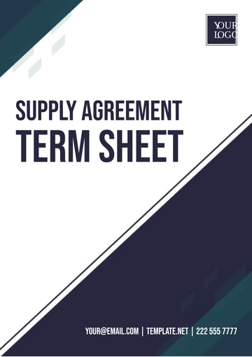 Free Supply Agreement Term Sheet Template to Edit Online