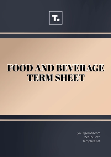 Free Food and Beverage Term Sheet Template to Edit Online