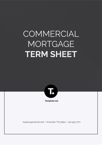 Free Commercial Mortgage Term Sheet Template to Edit Online