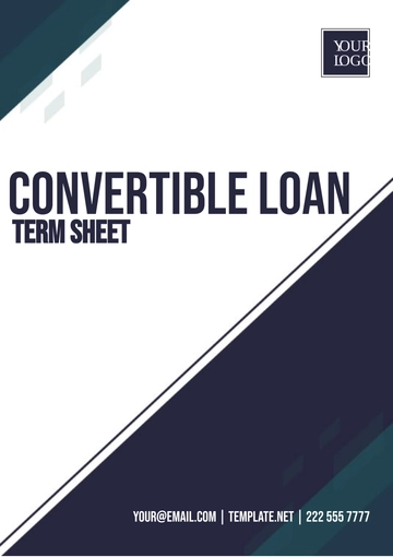 Free Convertible Loan Term Sheet Template to Edit Online