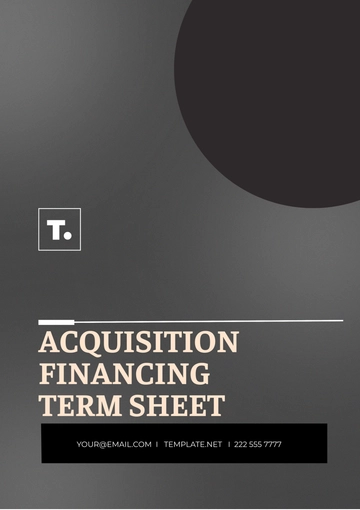 Free Acquisition Finance Term Sheet Template to Edit Online
