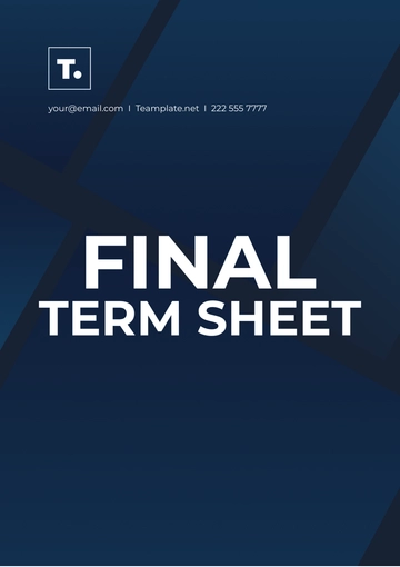 Free Final Term Sheet Template to Edit Online