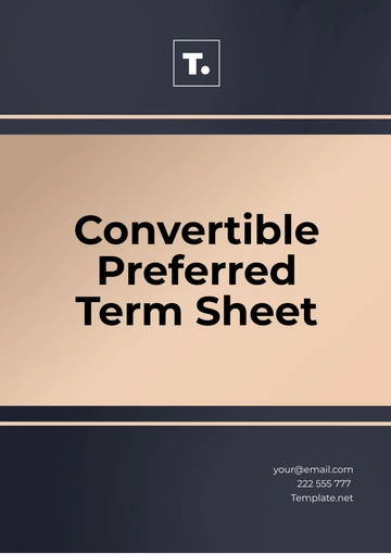 Free Convertible Preferred Term Sheet Template to Edit Online