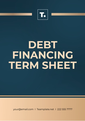Free Debt Financing Term Sheet Template to Edit Online