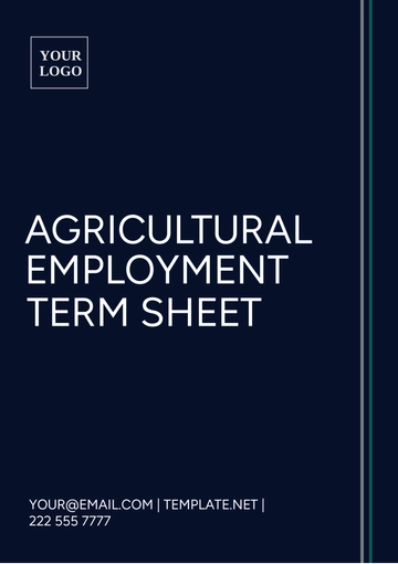 Free Agricultural Employment Term Sheet Template to Edit Online