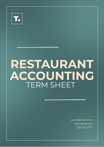 Free Restaurant Accounting Term Sheet Template to Edit Online