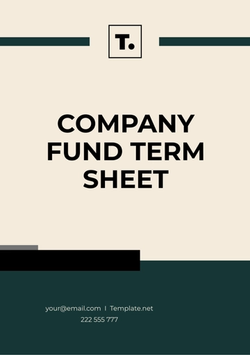 Free Company Fund Term Sheet Template to Edit Online