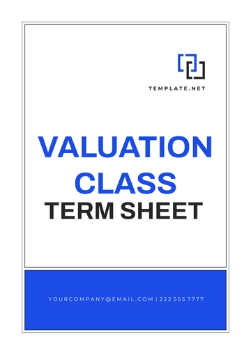Free Valuation Class Term Sheet Template to Edit Online