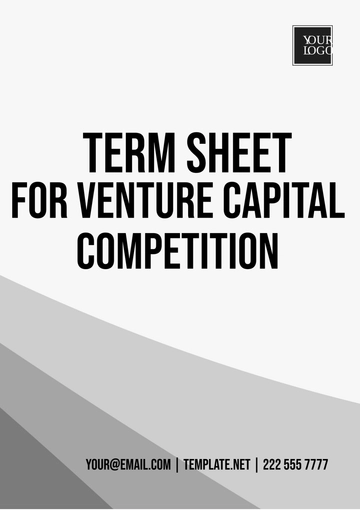 Free Term Sheet for Venture Capital Competition Template to Edit Online