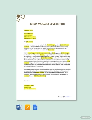 Media Manager Cover Letter