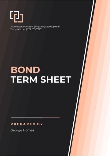 Free Bond Term Sheet Template to Edit Online