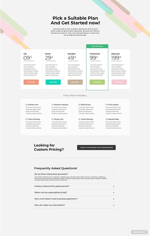 SaaS Company Pricing Page Template