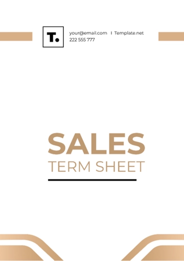 Free Sales Term Sheet Template to Edit Online