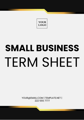 Free Small Business Term Sheet Template to Edit Online
