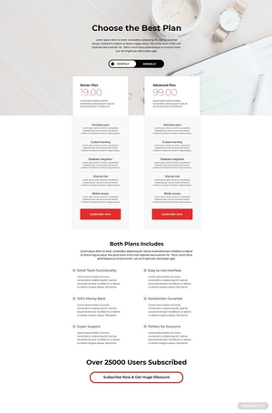 Simple SaaS Pricing Page Template