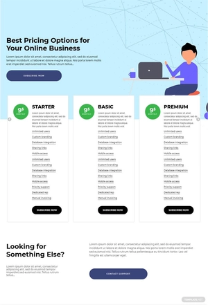 Slider SaaS Pricing Page Template