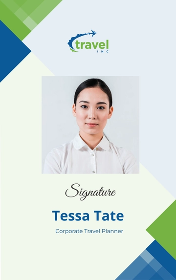 Free Corporate Travel Planner ID Card Template to Edit Online
