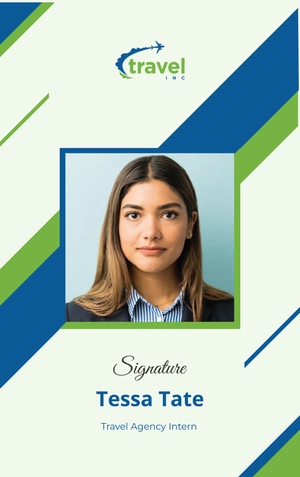 Free Travel Agency Intern ID Card Template to Edit Online