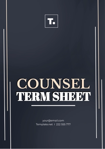 Free Counsel Term Sheet Template to Edit Online