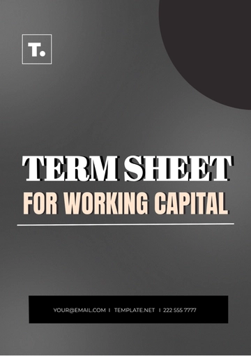 Free Term Sheet for Working Capital Template to Edit Online