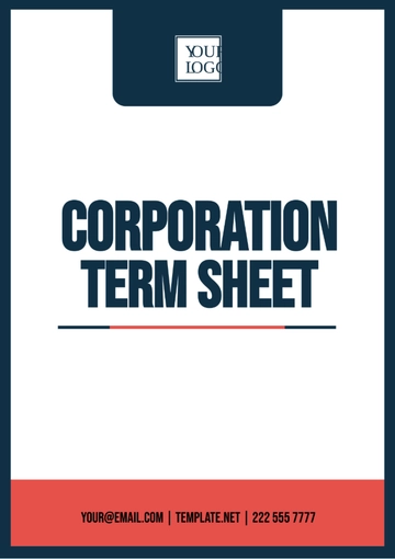 Free Corporation Term Sheet Template to Edit Online