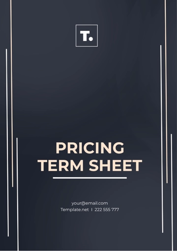 Free Pricing Term Sheet Template to Edit Online