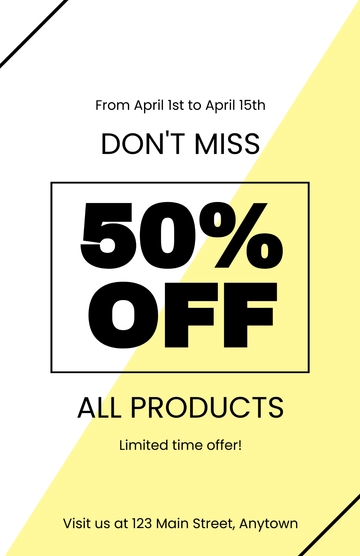 Free Discount Poster Template to Edit Online
