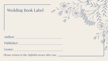 Free Wedding Book Label Template to Edit Online