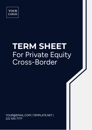 Free Term Sheet for Private Equity Cross-Border Template to Edit Online