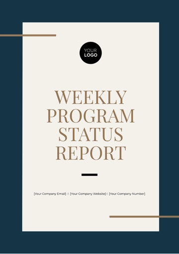 Free Weekly Program Status Report Template to Edit Online