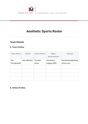 Free Aesthetic Sports Roster Template to Edit Online | Template.net