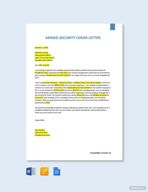 Armed Security Cover Letter